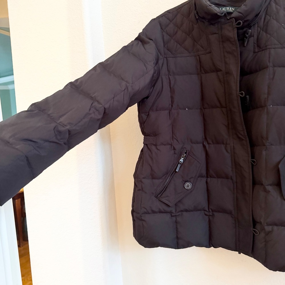 Lauren Ralph Lauren Womens Quilted Down Puffer Jacket Coat Sz XL Quiet Luxury - Picture 7 of 15